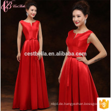 Asiatische Champagner Elegantes ärmelloses rotes Brautjunfer-Abend-Kleid-Mädchen